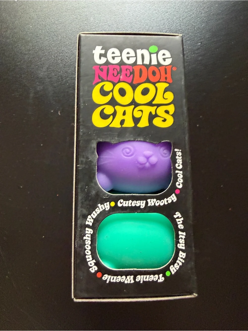 Nee Doh Schylling Teenie Cool Cats 3-pack Pink Teal Purple Squishy Sensory Toys
